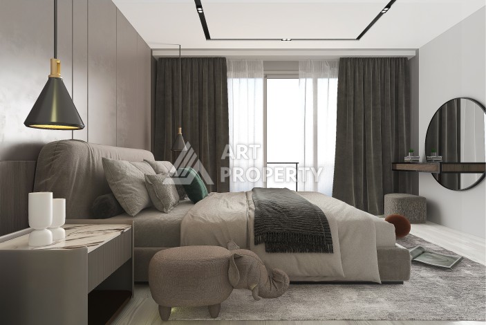 Квартиры 2+1 и 3+1 в строящейся резиденции у моря в Мерсине, от 79,5 кв.м. - Ракурс 19