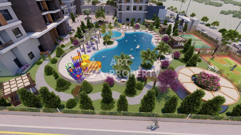 Просторные квартиры от 100 до 120 кв.м. всего в 350 метрах от моря. Тедже, Мерсин - Ракурс 19