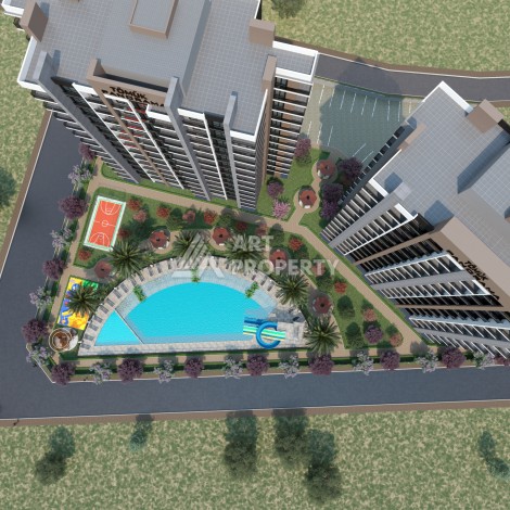 Квартира 1+1 в новом ЖК всего в 350 метрах от моря. Томюк, Мерсин. - Ракурс 6