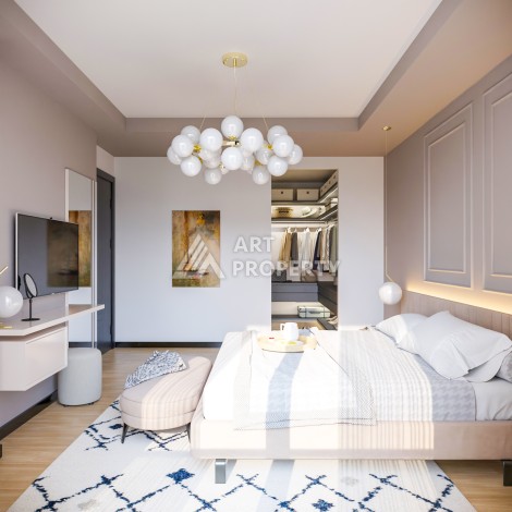 Квартира 1+1 в новом ЖК всего в 350 метрах от моря. Томюк, Мерсин. - Ракурс 15