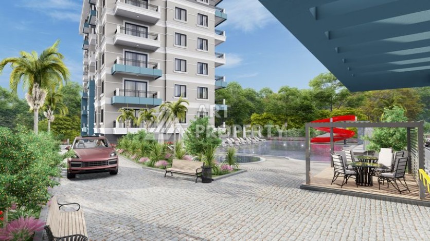 Комплекс комфорт класса в районе Демирташ с собственным пляжем - Ракурс 8