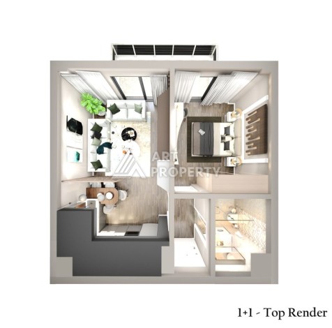 Комплекс комфорт класса в районе Демирташ с собственным пляжем - Ракурс 27