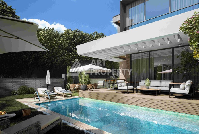 Виллы 4+1 с камином и приватной территорией в Дошемеалты, Анталья, 350 кв.м. - Ракурс 3