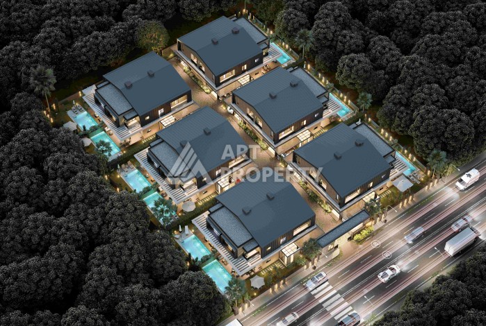 Виллы 4+1 с камином и приватной территорией в Дошемеалты, Анталья, 350 кв.м. - Ракурс 16