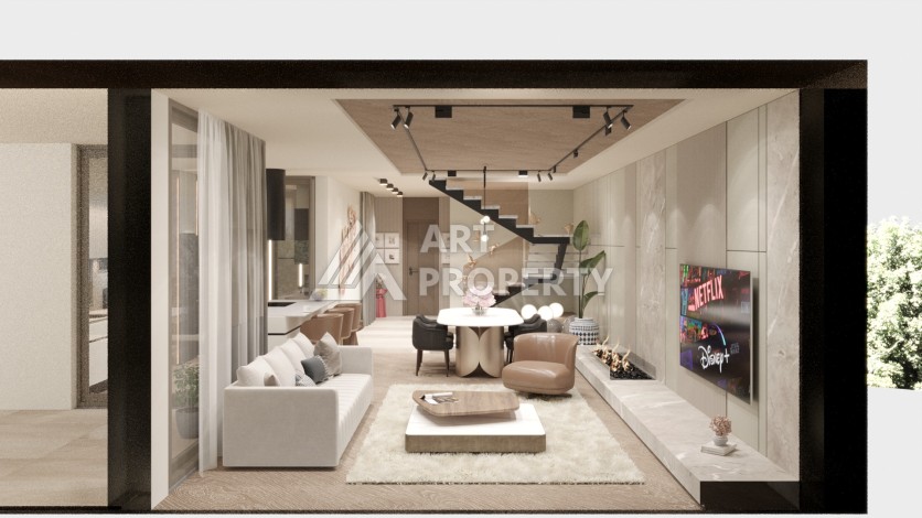 Виллы 4+1 с камином и приватной территорией в Дошемеалты, Анталья, 350 кв.м. - Ракурс 18