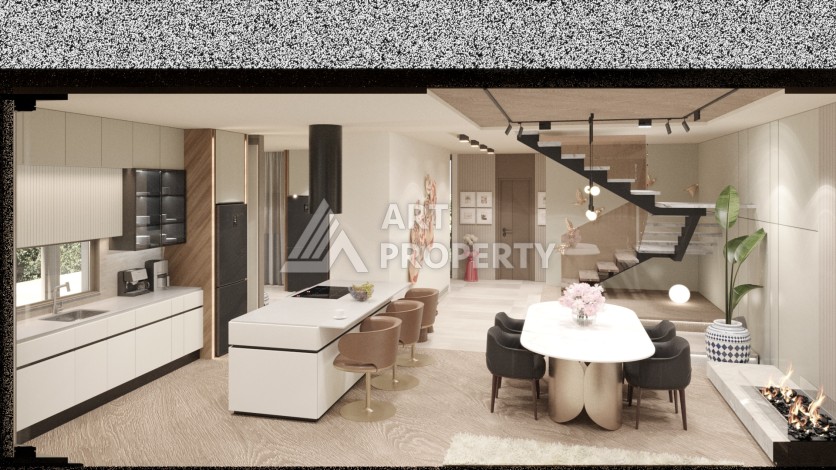 Виллы 4+1 с камином и приватной территорией в Дошемеалты, Анталья, 350 кв.м. - Ракурс 20