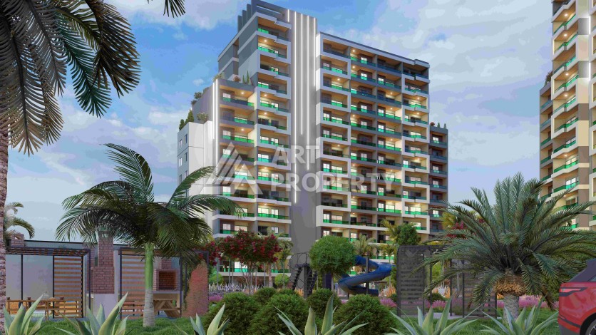 Комфортабельные квартиры 1+1 и 2+1 в строящейся престижной резиденции в Мезитли, от 56 кв.м. - Ракурс 0