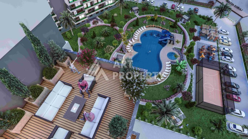 Комфортабельные квартиры 1+1 и 2+1 в строящейся престижной резиденции в Мезитли, от 56 кв.м. - Ракурс 3