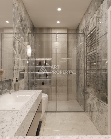 Премиум проект с квартирами 1+1, 2+1, 3+1 и 4+1 виллами в 150 метрах от моря. Томюк, Мерсин. - Ракурс 33