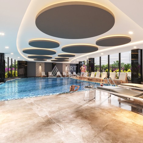 Премиум проект с квартирами 1+1, 2+1, 3+1 и 4+1 виллами в 150 метрах от моря. Томюк, Мерсин. - Ракурс 50