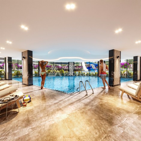 Премиум проект с квартирами 1+1, 2+1, 3+1 и 4+1 виллами в 150 метрах от моря. Томюк, Мерсин. - Ракурс 58