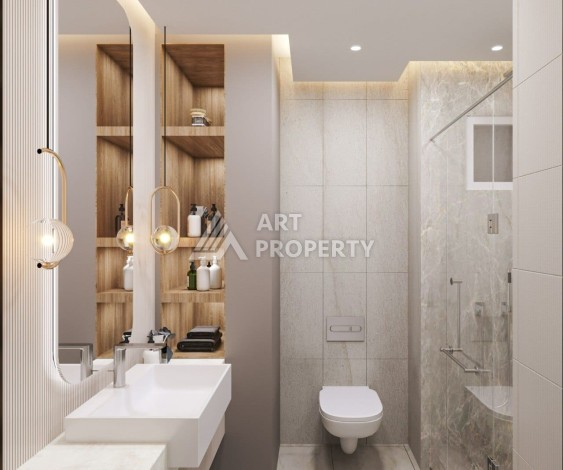 Квартиры 1+1 в минутной доступности от прекрасного пляжа в районе Арпачбахшиш, 65 кв.м. - Ракурс 17