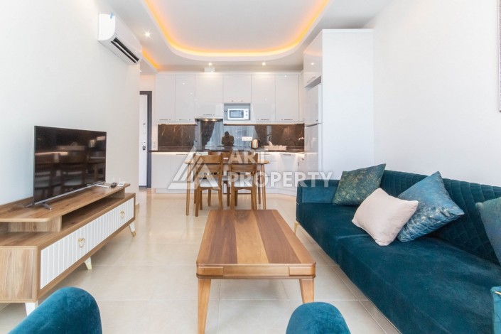 Квартира 1+1 с видом на море в элитном комплексе, 50 кв.м. Махмутлар, Алания. - Ракурс 3