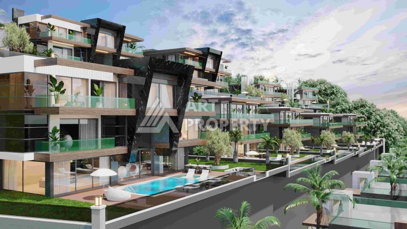 Роскошные виллы 3+1 и 6+2 с панорамными видами на море, от 363 кв.м. Бекташ, Алания. - Ракурс 2