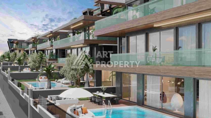 Роскошные виллы 3+1 и 6+2 с панорамными видами на море, от 363 кв.м. Бекташ, Алания. - Ракурс 4