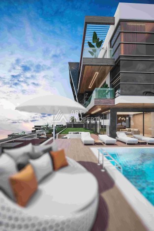 Роскошные виллы 3+1 и 6+2 с панорамными видами на море, от 363 кв.м. Бекташ, Алания. - Ракурс 7