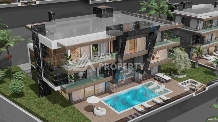 Роскошные виллы 3+1 и 6+2 с панорамными видами на море, от 363 кв.м. Бекташ, Алания. - Ракурс 8