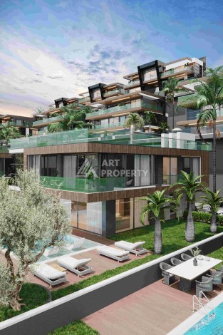 Роскошные виллы 3+1 и 6+2 с панорамными видами на море, от 363 кв.м. Бекташ, Алания. - Ракурс 26