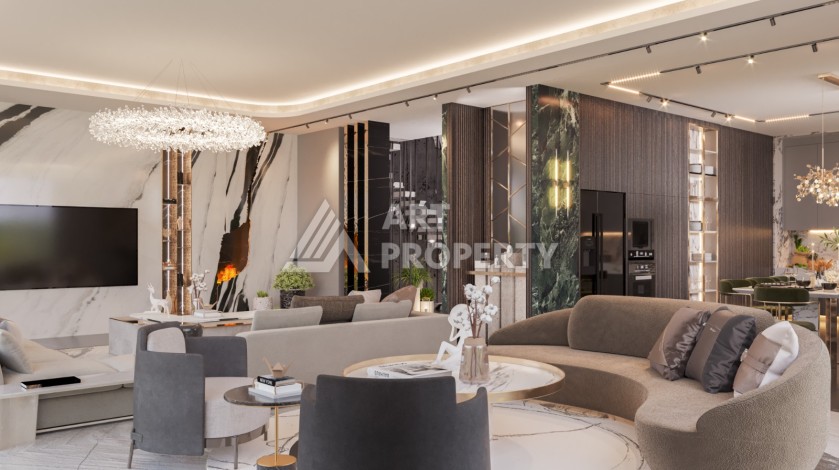 Роскошные виллы 3+1 и 6+2 с панорамными видами на море, от 363 кв.м. Бекташ, Алания. - Ракурс 30