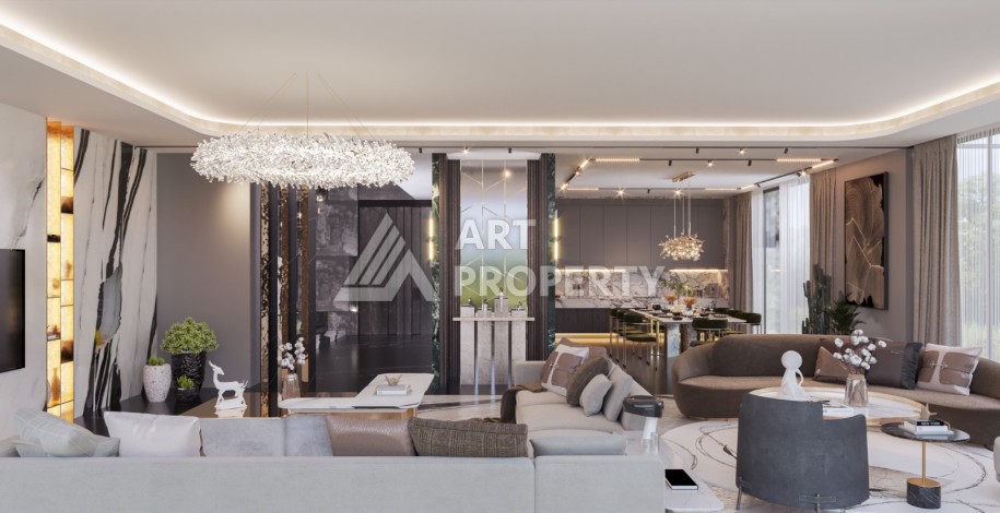 Роскошные виллы 3+1 и 6+2 с панорамными видами на море, от 363 кв.м. Бекташ, Алания. - Ракурс 31