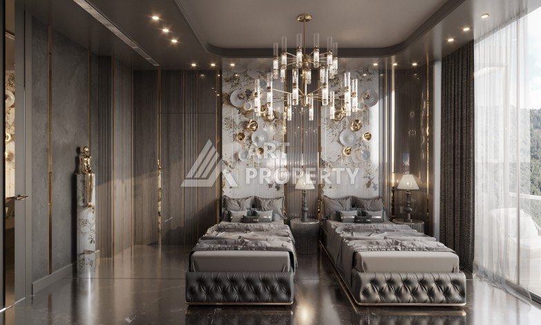 Роскошные виллы 3+1 и 6+2 с панорамными видами на море, от 363 кв.м. Бекташ, Алания. - Ракурс 45