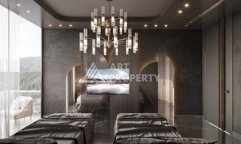 Роскошные виллы 3+1 и 6+2 с панорамными видами на море, от 363 кв.м. Бекташ, Алания. - Ракурс 46