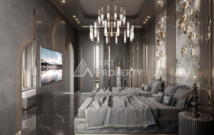 Роскошные виллы 3+1 и 6+2 с панорамными видами на море, от 363 кв.м. Бекташ, Алания. - Ракурс 48