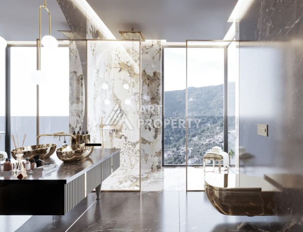 Роскошные виллы 3+1 и 6+2 с панорамными видами на море, от 363 кв.м. Бекташ, Алания. - Ракурс 53