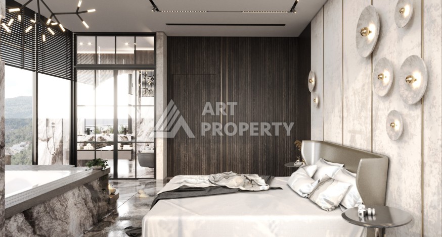 Роскошные виллы 3+1 и 6+2 с панорамными видами на море, от 363 кв.м. Бекташ, Алания. - Ракурс 57