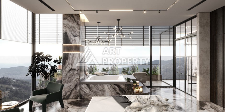 Роскошные виллы 3+1 и 6+2 с панорамными видами на море, от 363 кв.м. Бекташ, Алания. - Ракурс 58