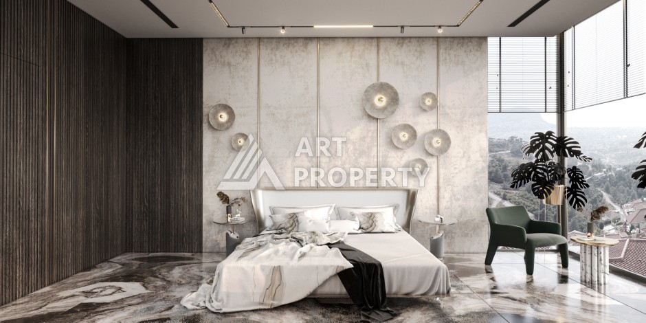 Роскошные виллы 3+1 и 6+2 с панорамными видами на море, от 363 кв.м. Бекташ, Алания. - Ракурс 60