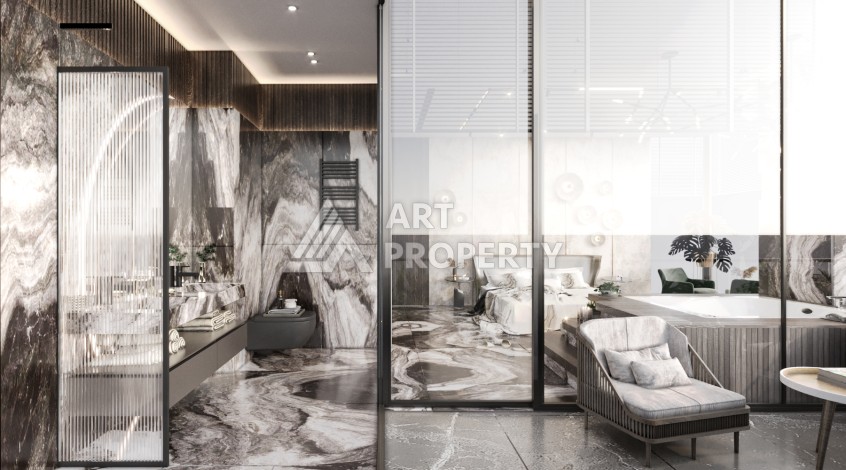 Роскошные виллы 3+1 и 6+2 с панорамными видами на море, от 363 кв.м. Бекташ, Алания. - Ракурс 63