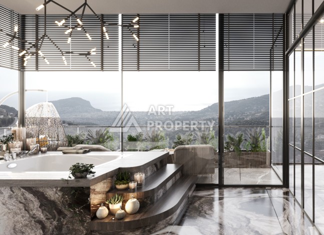 Роскошные виллы 3+1 и 6+2 с панорамными видами на море, от 363 кв.м. Бекташ, Алания. - Ракурс 64