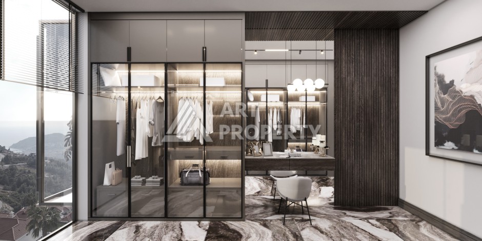 Роскошные виллы 3+1 и 6+2 с панорамными видами на море, от 363 кв.м. Бекташ, Алания. - Ракурс 68