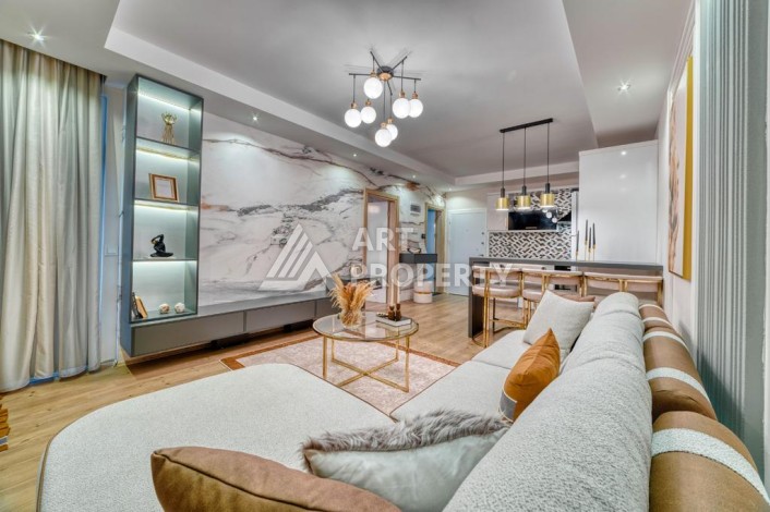 Меблированная квартира 1+1 в 400 метрах от моря, 60 м2. Кестель, Алания. - Ракурс 6