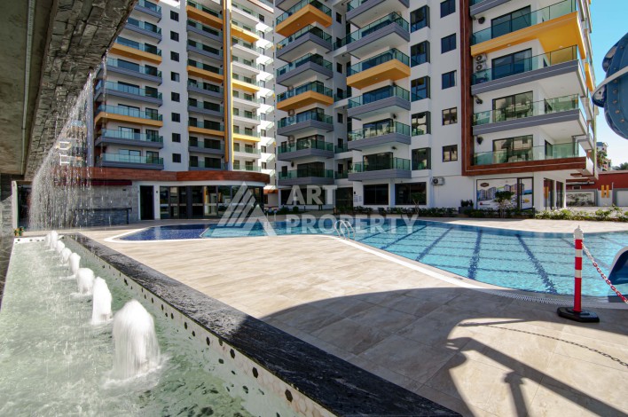 Квартира 2+1 с видом на море на первой береговой линии, 80 кв.м. Махмутлар, Алания - Ракурс 27