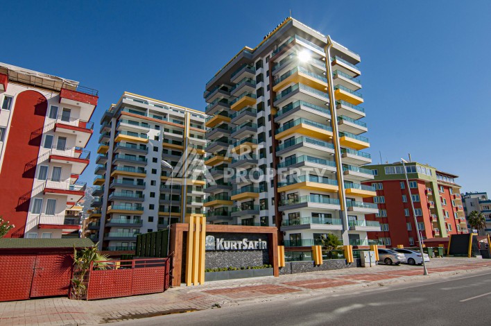 Квартира 2+1 с видом на море на первой береговой линии, 80 кв.м. Махмутлар, Алания - Ракурс 42