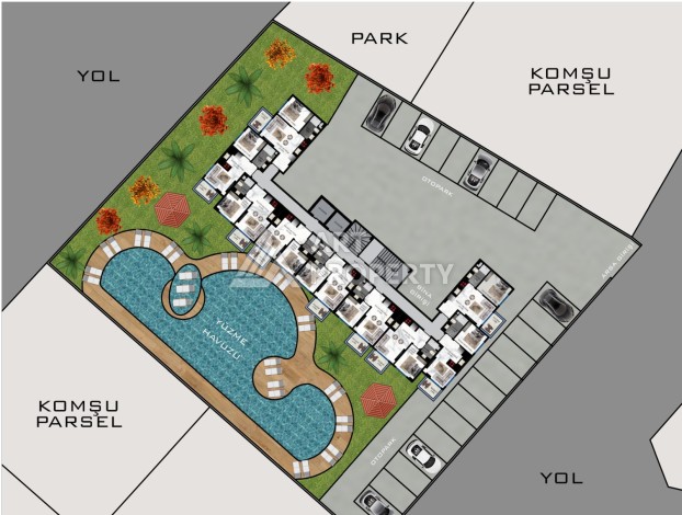 Аппартаменты 1+1, 46 м2, в самом чистом районе Алании: Авсалар - Ракурс 10