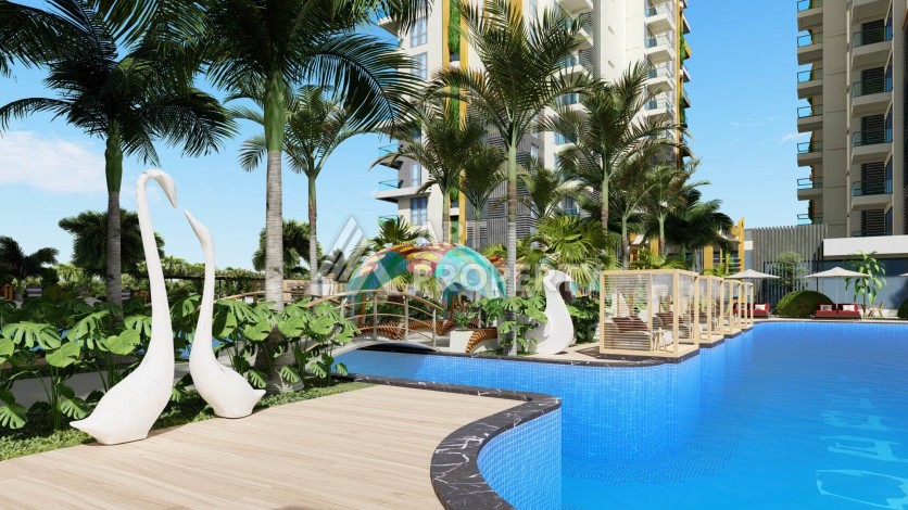 Квартира 2+1 с панорамой на море в Махмутларе, 90 кв.м - Ракурс 23