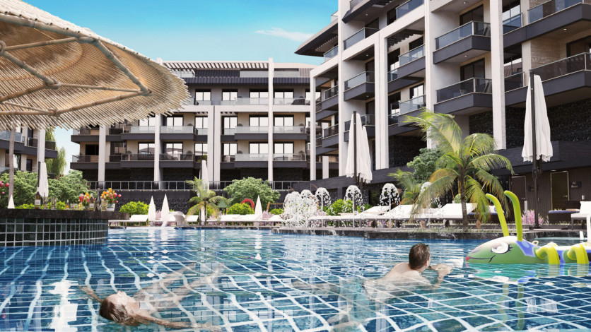 Роскошный проект в Алании, район Оба, в 800 метрах от Средиземного моря - Ракурс 4