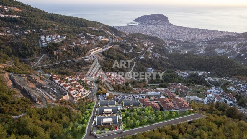 Элегантный проект двухуровневых квартир и вилл с шикарным видом на всю Аланию в районе Тепе - Ракурс 2