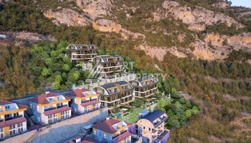 Элегантный проект двухуровневых квартир и вилл с шикарным видом на всю Аланию в районе Тепе - Ракурс 5