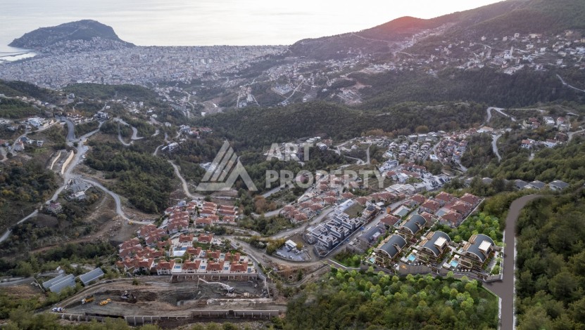 Элегантный проект двухуровневых квартир и вилл с шикарным видом на всю Аланию в районе Тепе - Ракурс 5