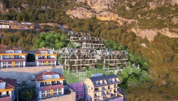 Элегантный проект двухуровневых квартир и вилл с шикарным видом на всю Аланию в районе Тепе - Ракурс 7