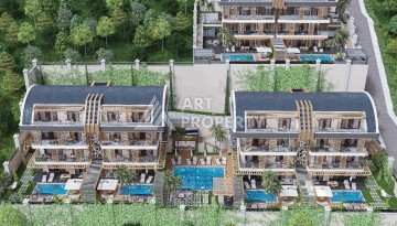 Элегантный проект двухуровневых квартир и вилл с шикарным видом на всю Аланию в районе Тепе - Ракурс 8