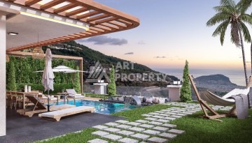 Элегантный проект двухуровневых квартир и вилл с шикарным видом на всю Аланию в районе Тепе - Ракурс 12
