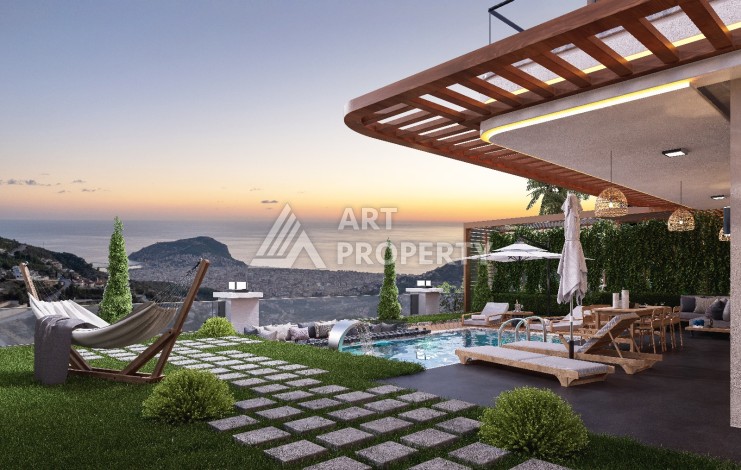 Элегантный проект двухуровневых квартир и вилл с шикарным видом на всю Аланию в районе Тепе - Ракурс 14