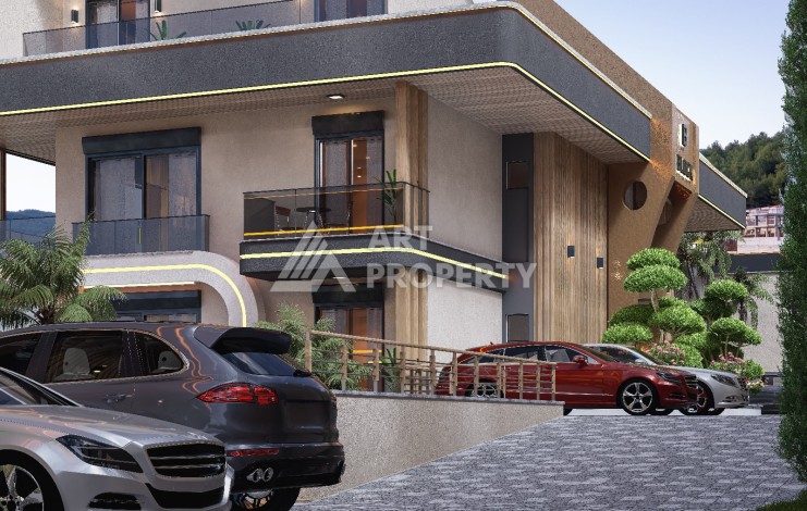 Элегантный проект двухуровневых квартир и вилл с шикарным видом на всю Аланию в районе Тепе - Ракурс 17