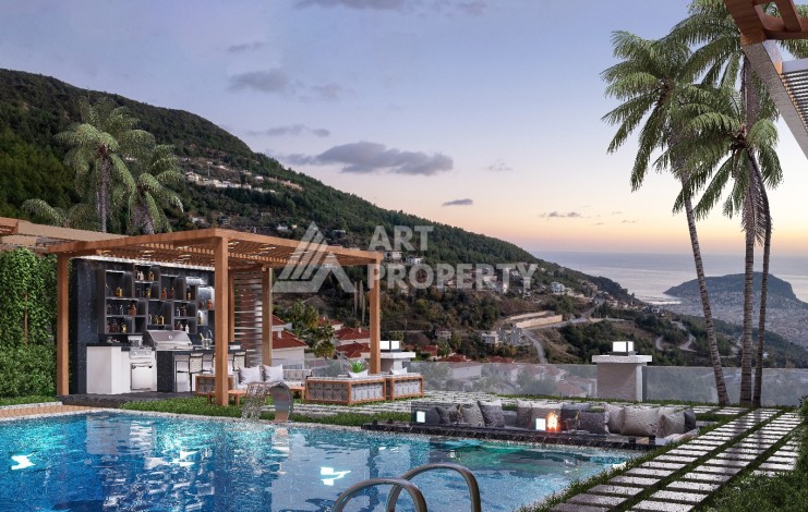 Элегантный проект двухуровневых квартир и вилл с шикарным видом на всю Аланию в районе Тепе - Ракурс 20