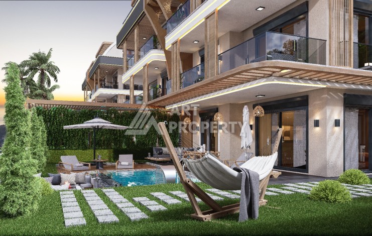 Элегантный проект двухуровневых квартир и вилл с шикарным видом на всю Аланию в районе Тепе - Ракурс 27